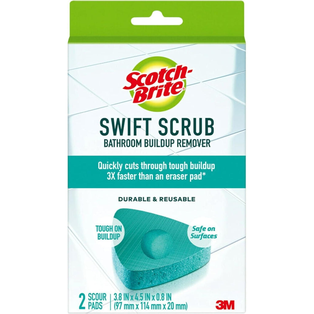 Buy now Scotch-Brite Swift Scrub Bath Cleaner Scrubbers, Soap Scum Remover for Cleaning Bathroom, Bathroom Scrubber Pads Safe for Tile, 2 Bathroom Cleaner Scrubbers at indiglob india