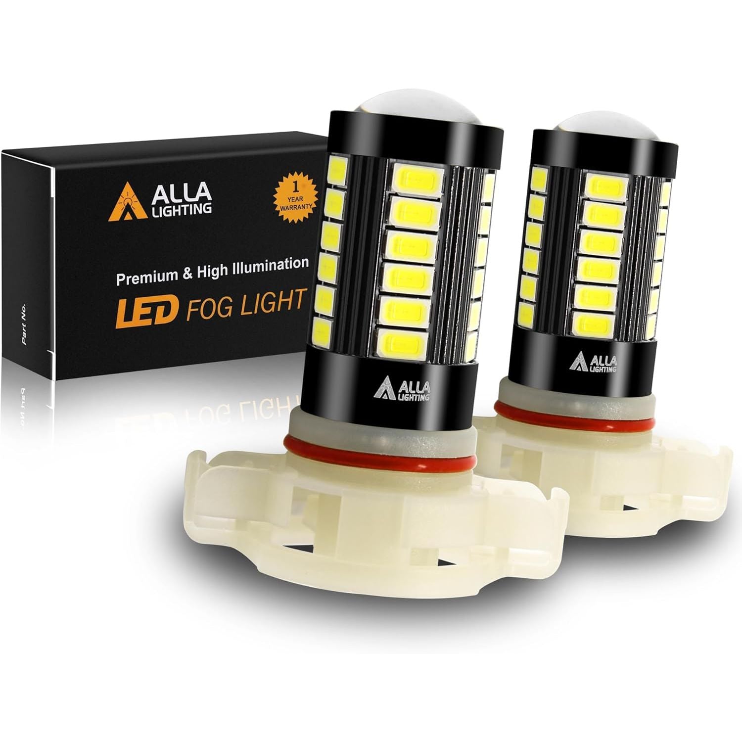 Buy now Alla Lighting Super Bright PSX24W 2504 LED Fog Light Bulbs, 6000K Xenon White 2800Lms 12276 Auto 12V Fog Lamps Replacement 5730 33-SMD LEDs 5201 5202 PS19W at indiglob india
