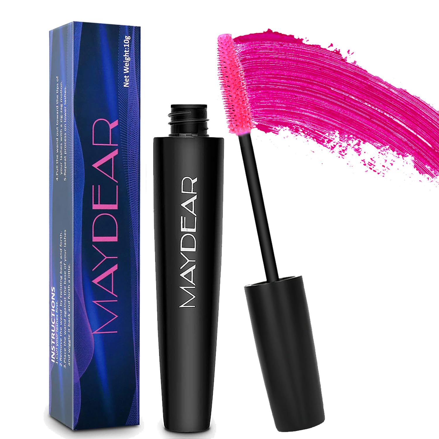 Buy now Maydear Dark Green Waterproof Long Lasting Smudgeproof Mascara for Women's Eye Makeup Rose at indiglob india