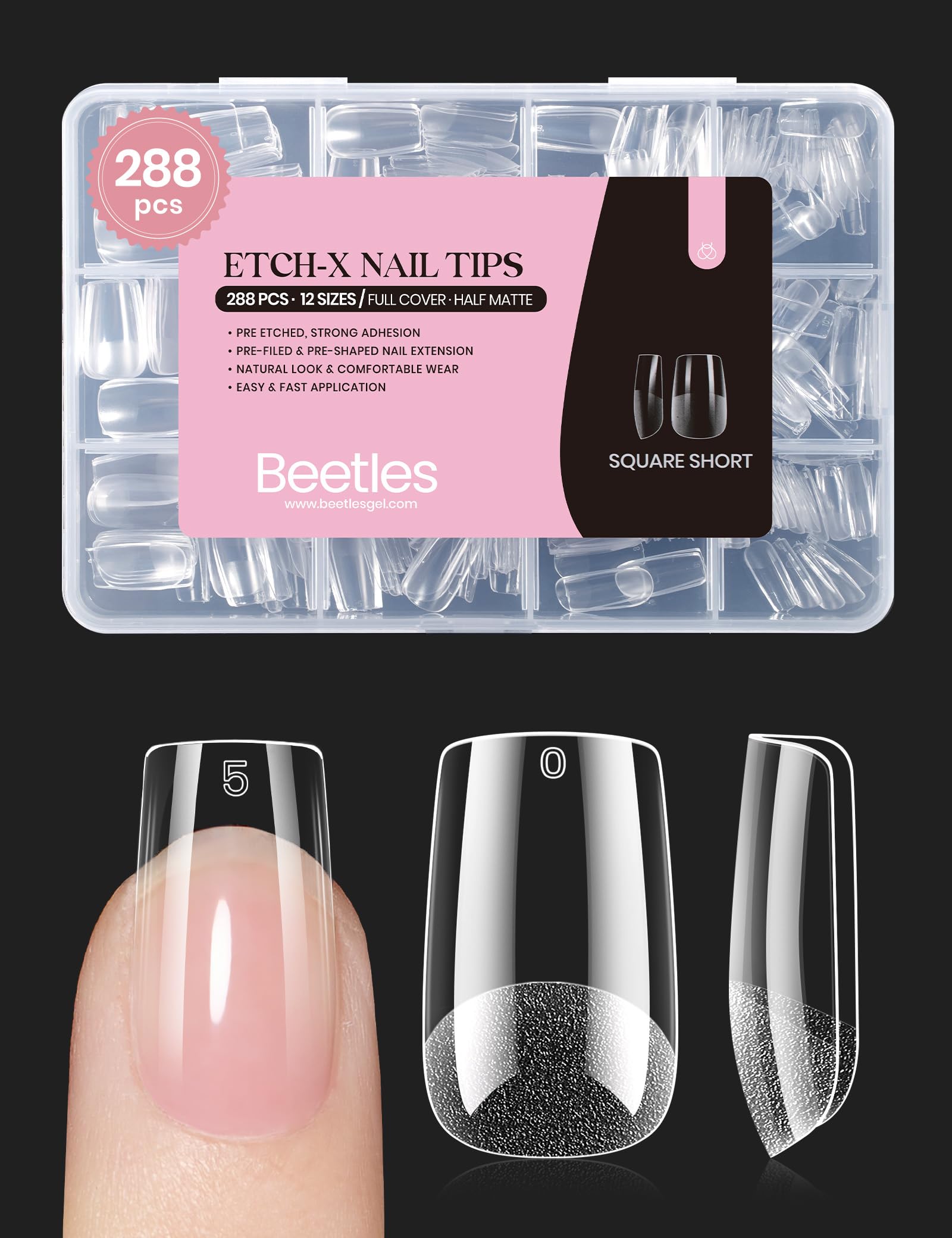 Buy now beetles Gel Polish 2Pcs 15ml Nail Glue Kit for Acrylic Nails, 5 in 1 Super Strong Brush in Nail Gel Glue for False Nails Tips and Gel Nail Polish Led Lamp Required 3-3-Square Short 288pcs (Etch X Nail Tips) at indiglob india