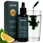 Juna 2-Pack Liquid Chlorophyll Detox Drops, Lemon Mint Flavor, 3X Strength | 2-Bottle Value Pack, Mulberry Leaf Derived, Non-GMO, 3rd Party Tested, Made in USA, Sugar-Free, Alcohol-Free, 60mg