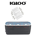 Igloo Cooler Plastic Parts Kit - Made in The USA - 2 Latches, 3 Hinges, Latch Post & Screws
