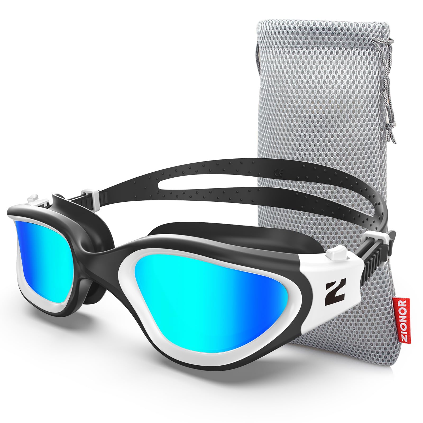 Buy now ZIONOR Swim Goggles, G1 SE Swimming Goggles Anti-Fog for Adult Men Women One Size B6-gold Lens Black White Frame at indiglob india
