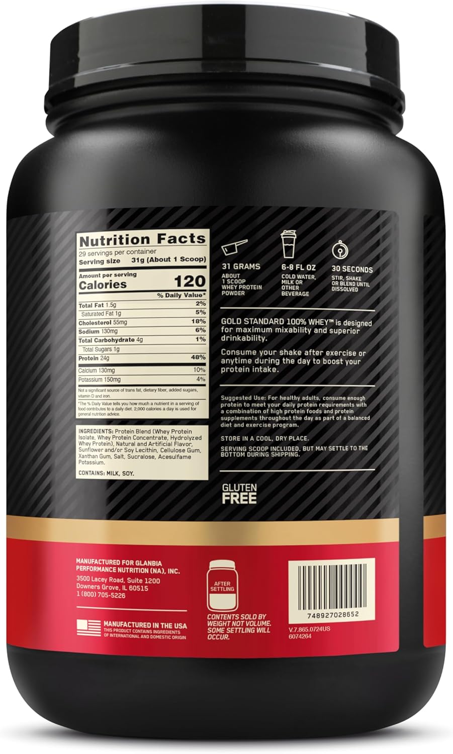 Buy now Optimum Nutrition Gold Standard 100% Whey Protein Powder, Vanilla Ice Cream, 2 Pound (Packaging May Vary) at indiglob india