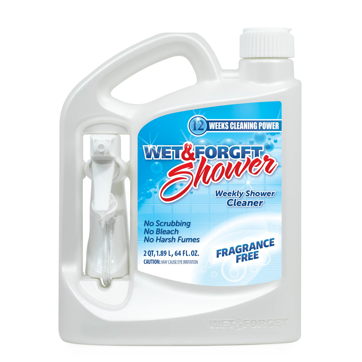 Wet & Forget Shower Cleaner Spray, No Scrub, Fragrance Free, 64 Fl Oz