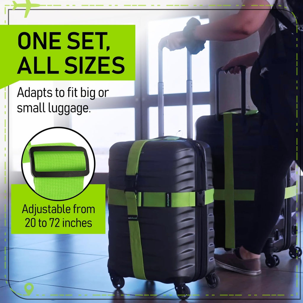 Buy now Untethered Luggage Straps | TSA-Approved Suitcase Belts with Heavy-Duty Buckles. Secure Adjustable Travel Accessories for Checked Bags. 4-Pack at indiglob india