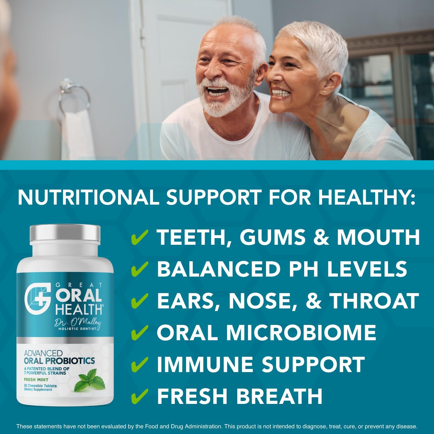 Buy now Oral Probiotics for Mouth Bad Breath Treatment for Adults; Dentist Formulated Dental Probiotics for Teeth and Gums Health & Chronic Halitosis with BLIS K12 M18, 60 Chewable Oral Health Tablets Mint at indiglob india