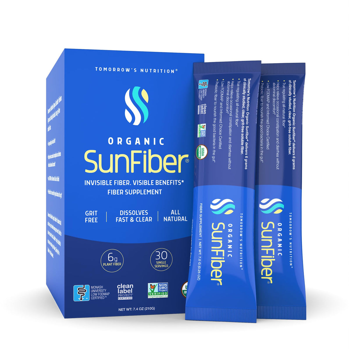 Tomorrow's Nutrition Organic Sunfiber Stick Packs, 30 Packets