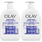 Olay Face Wash Daily Facial Cleanser with Retinol, Peptides and Glycerin, Smoothing and Hydrating Anti Aging Face Wash, Sulfate Free Cream Cleanser for Mature Skin, Daily Use, 16 Oz