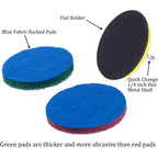 Buy now Kichwit 4 Inch Drill Power Brush Tile Scrubber Scouring Pads Cleaning Kit, Includes Attachment, Heavy Duty Household Cleaning Tool (Drill NOT Included) at indiglob india