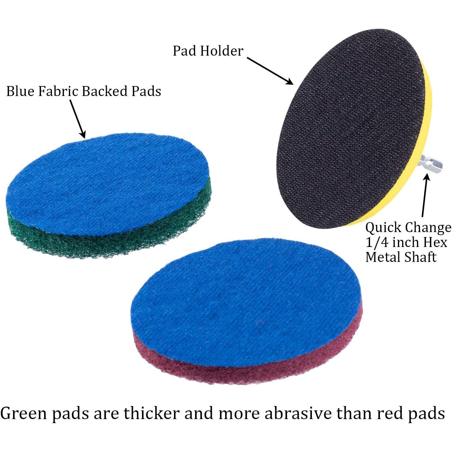 Buy now Kichwit 4 Inch Drill Power Brush Tile Scrubber Scouring Pads Cleaning Kit, Includes Attachment, Heavy Duty Household Cleaning Tool (Drill NOT Included) at indiglob india