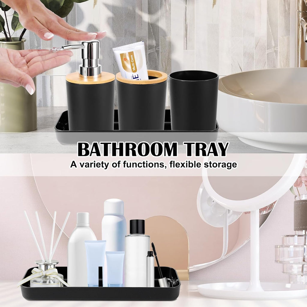 Buy now iMucci 9Pcs Black Bathroom Accessories Set with Trash Can Bathroom Set Black Bathroom Accessories Bathroom Decor at indiglob india