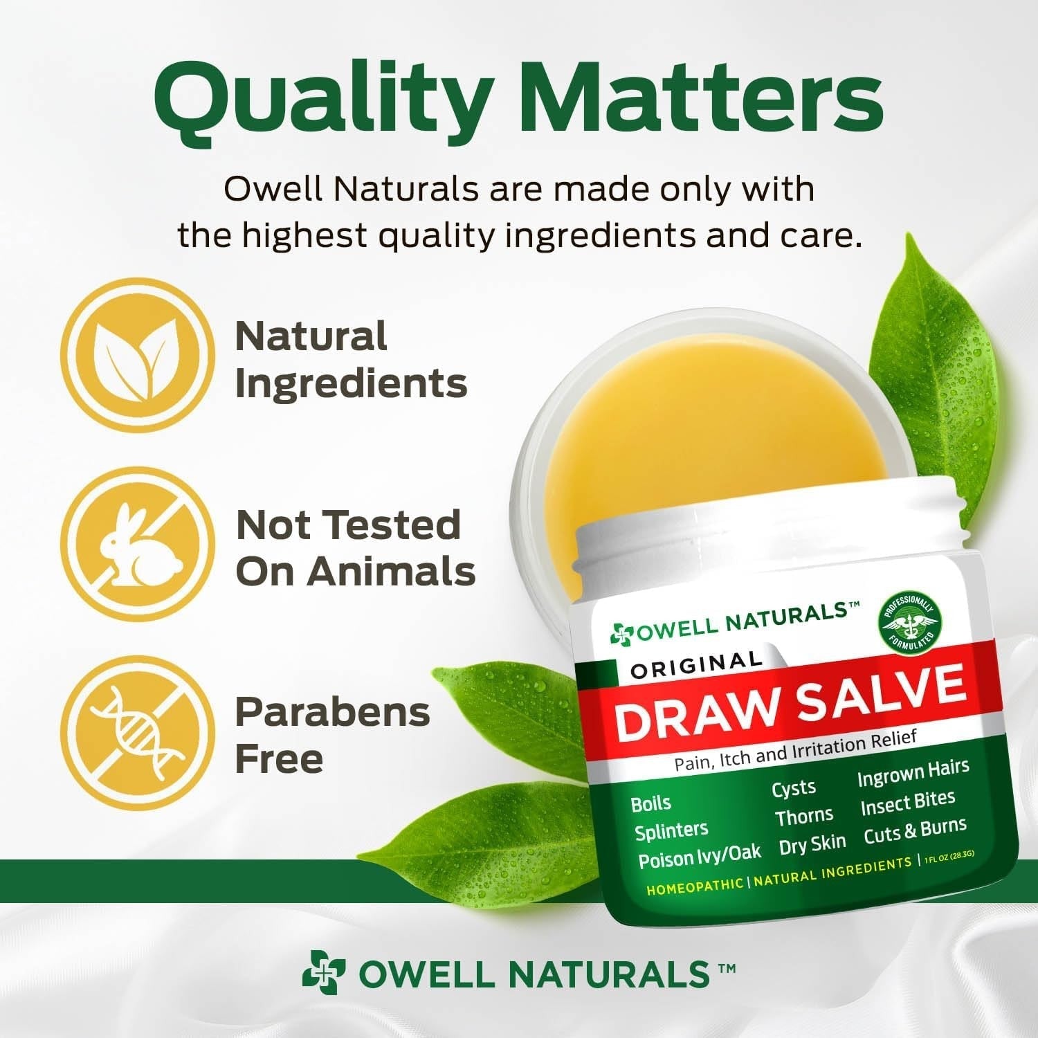 Buy now OWELL Naturals Drawing Salve Ointment for Boil & Cyst Removal, Ingrown Hair, Splinter Remover, Bug Spider Bites, Bee Sting, Mosquito Itching, Poison Ivy, Flare, Hangnail at indiglob india