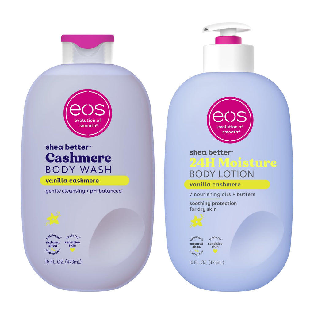 Buy now eos Shea Better Body Lotion Vanilla Cashmere, 24-Hour Moisture Skin Care, Lightweight & Non-Greasy, Natural Shea, Vegan, Vanilla Body Lotion, 16 fl oz at indiglob india