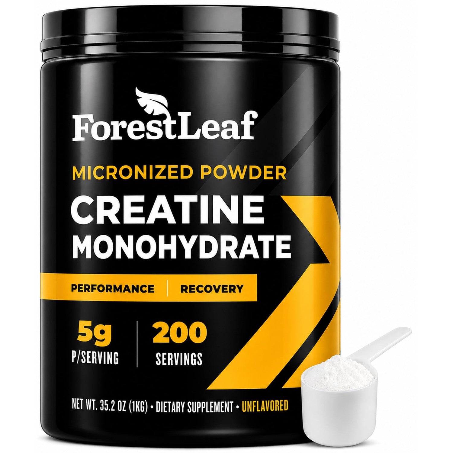 ForestLeaf Micronized Creatine Monohydrate Powder - Maximize Muscle Growth & Strength - Unflavored Creatine for Women and Men - 5G Per Serving - 100 Servings