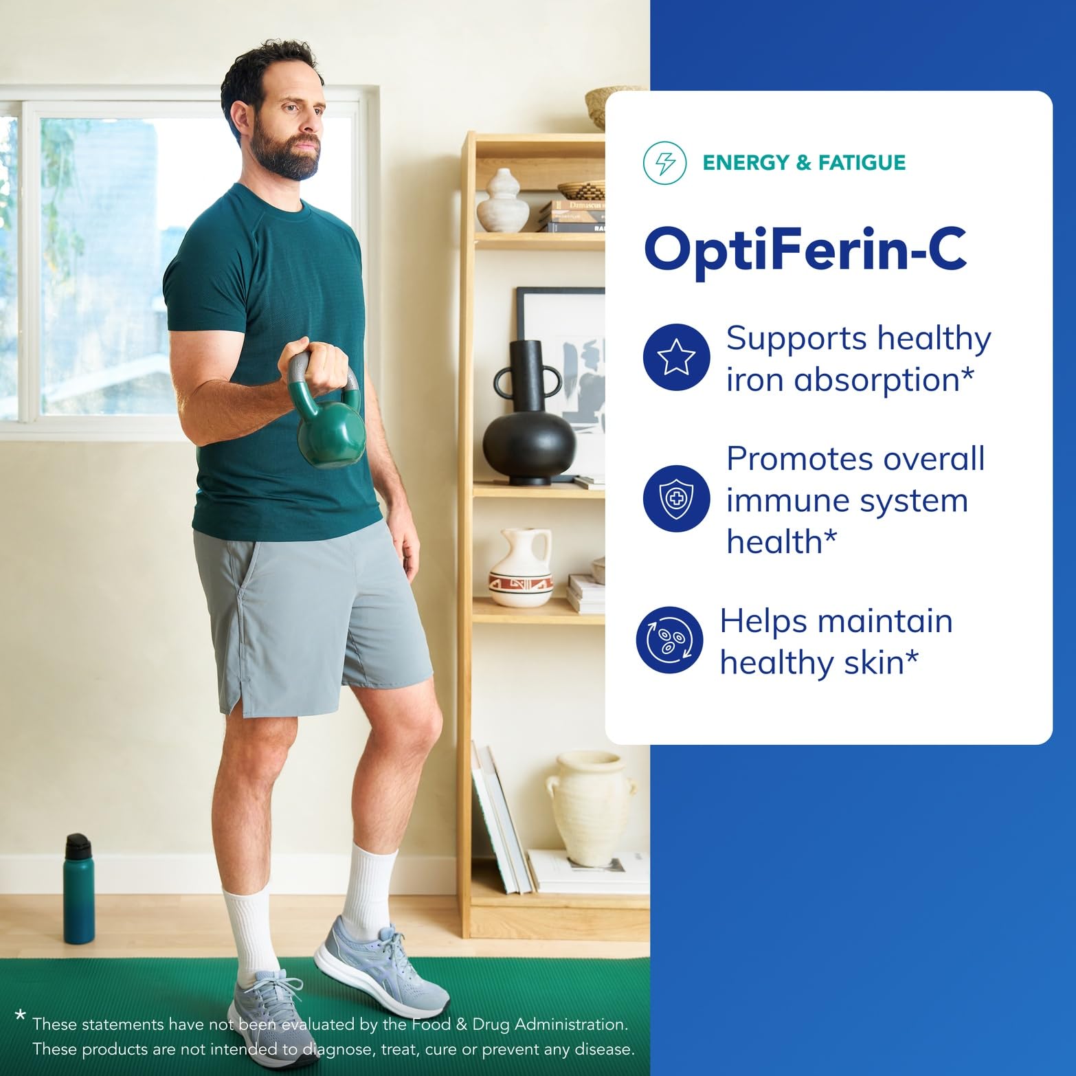 Pure Encapsulations OptiFerin-C, 60 Capsules | For Red Blood Cells and Energy, Iron Absorption Support, Energy Supplement*, Vitamin C Enriched, Gluten-Free and Non-GMO