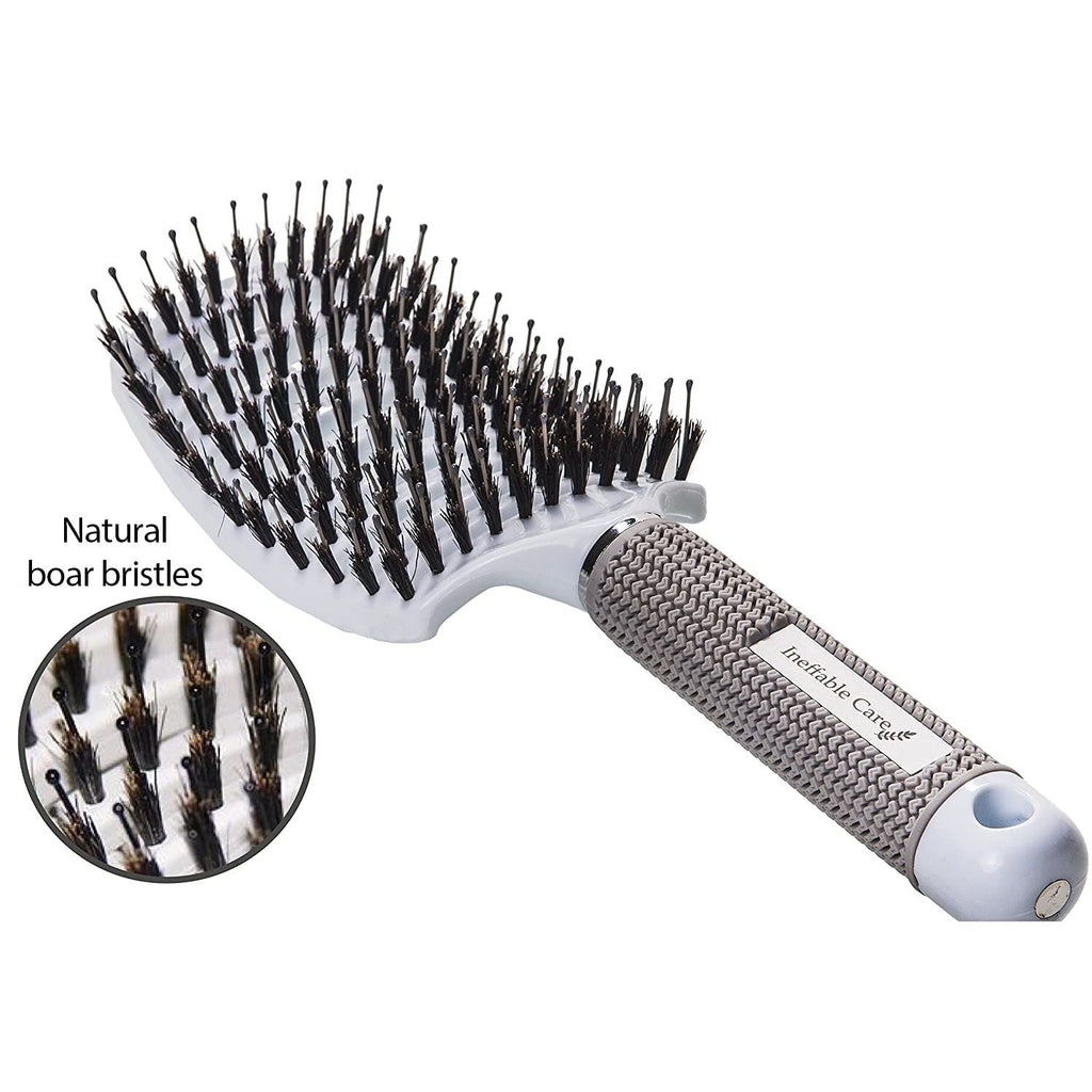 Buy now Boar Bristle Hair Brush set â€“ Curved and Vented for Wet and Dry Detangling Hair Brush for Women Long, Thick, Thin, Curly & Tangled Hair Vent Brush - Stocking Stuffers Gift kit at indiglob india