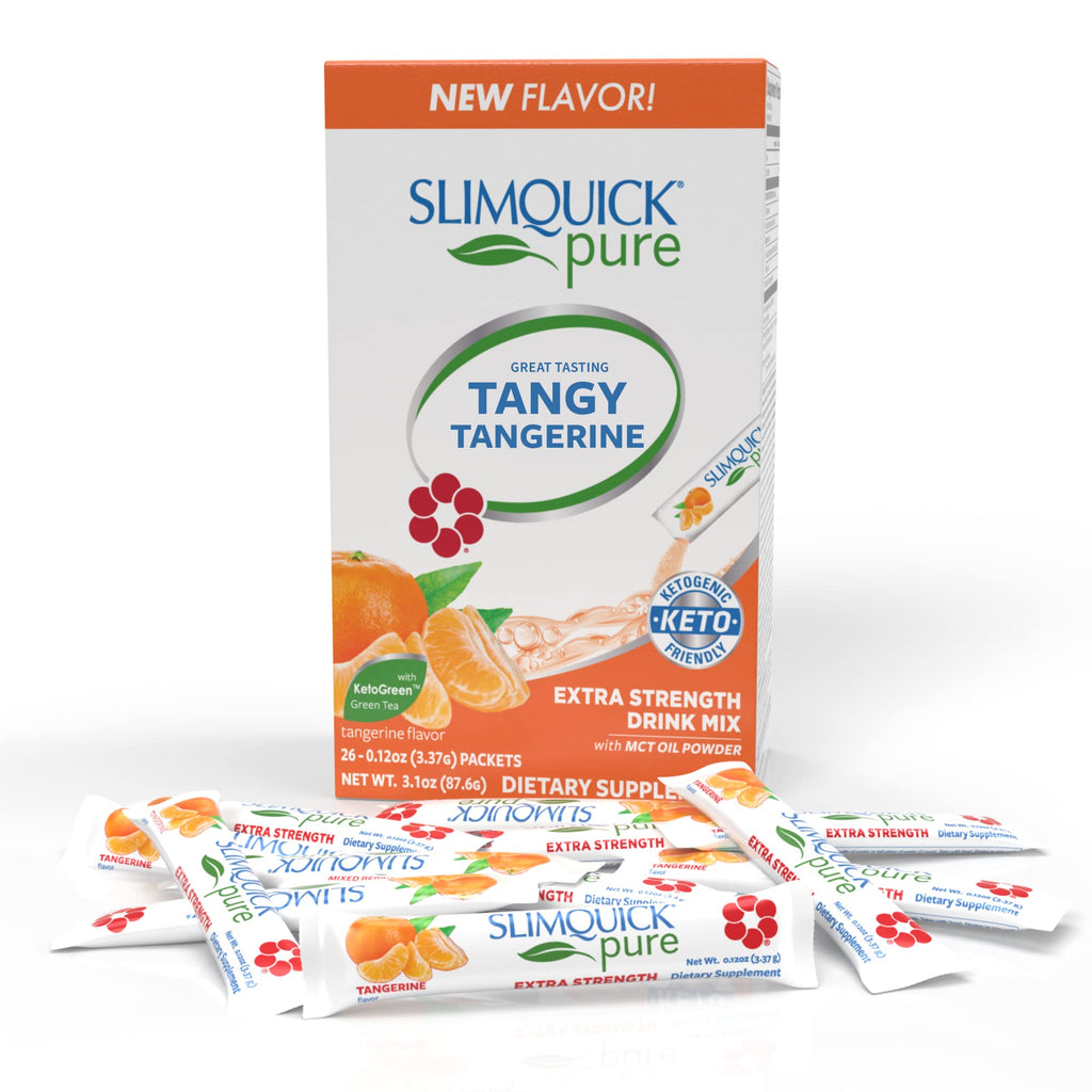 SlimQuick Pure 3X Extra Strength Drink Mix for Women, Achieve Weight Goals | Helps Metabolism & Fat Breakdown, Keeps Full for Longer, Green Tea, Caffeine, Chaste Tree, Rhodiola, Mixed Berry, 26 Ct