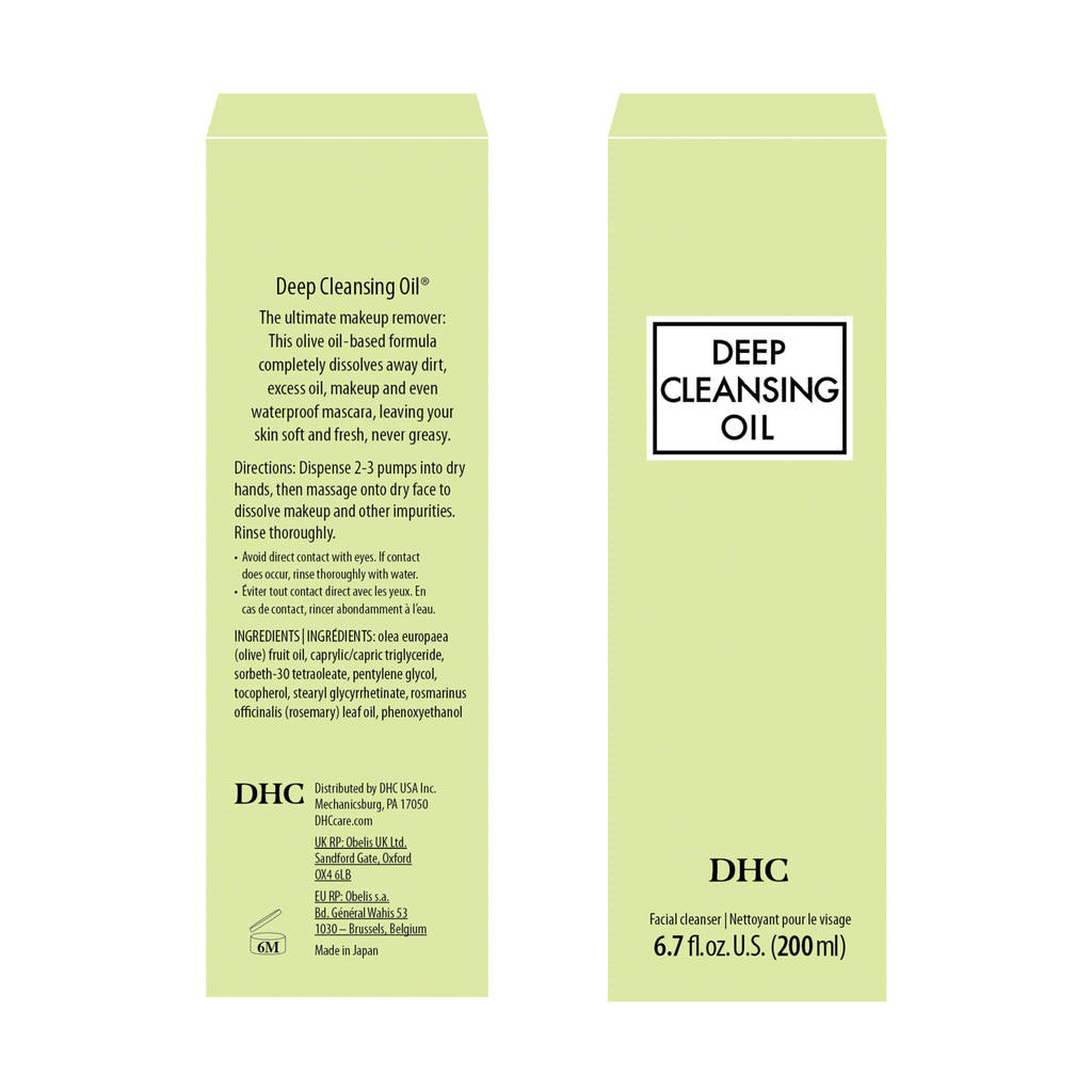 DHC Deep Cleansing Oil, Makeup Remover, Gentle Oil Cleanser, 6.7 oz | Facial Cleansing Oil, Blackhead Remover, Cleanses without Clogging Pores, Residue-Free, Fragrance and Colorant Free