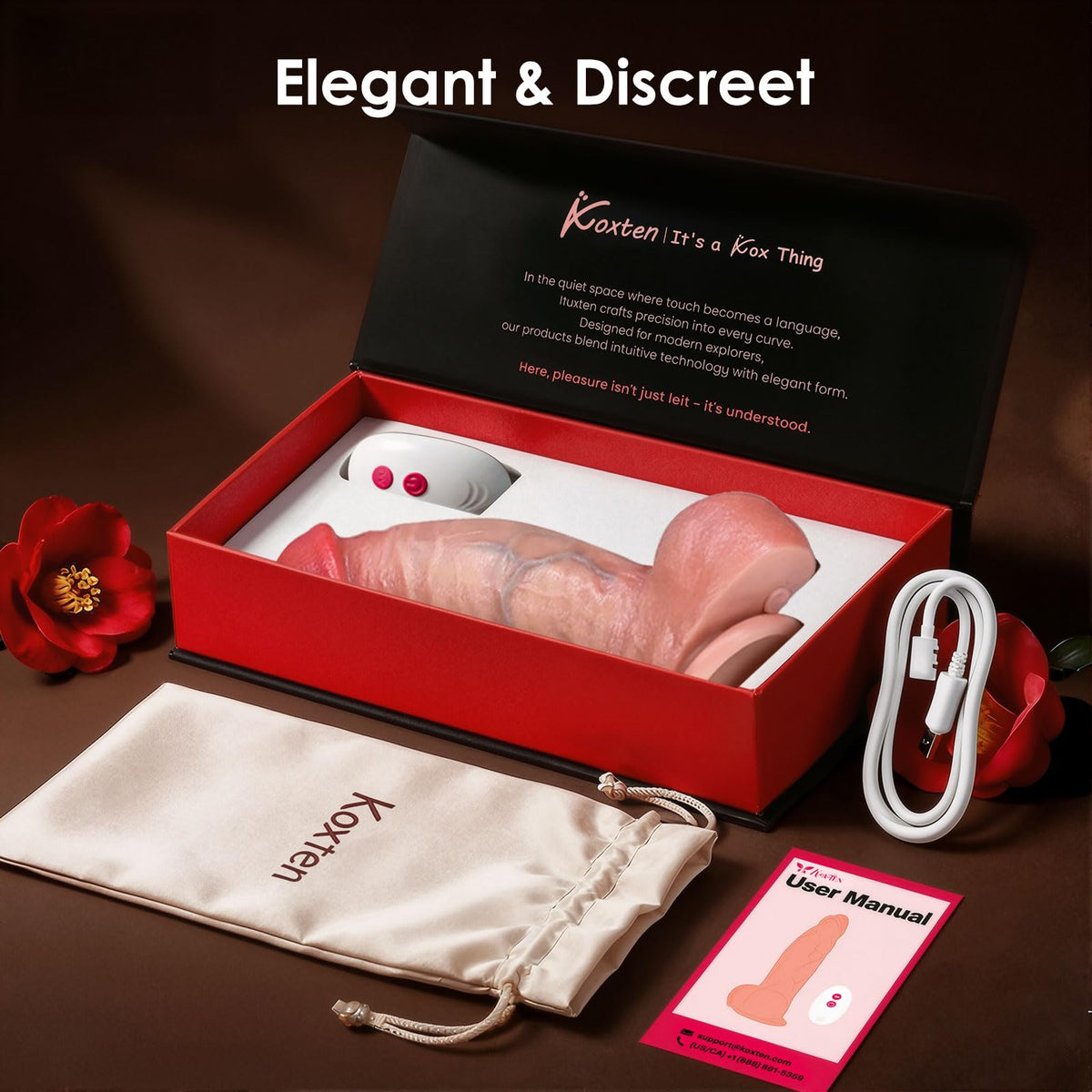 KOXTEN 2.8" Diameter Huge Thick Dildo, 9 Inch Thrusting Dildo