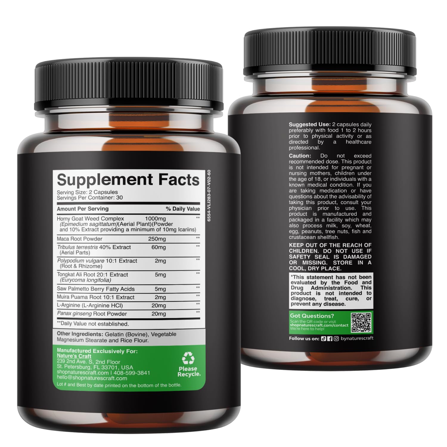Horny Goat Weed for Men (9 in 1 Formula) - Male Enhancing Supplement - 60ct | Male enhancing formula with hornygoatweed for men extract to support stamina, vitality & drive