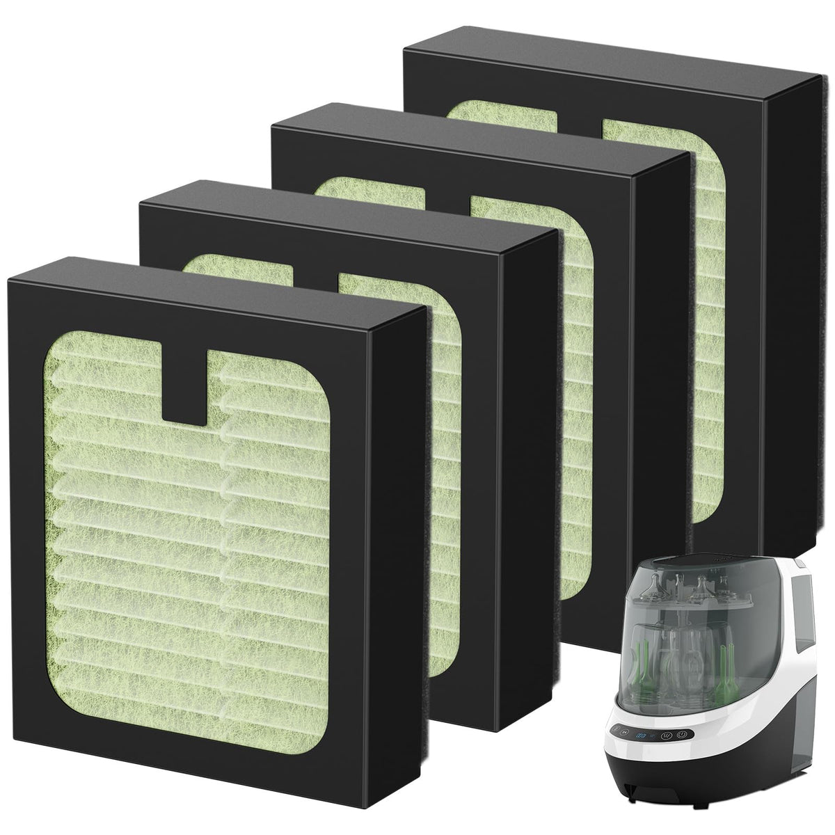4 Pack HEPA Filter Replacement for Baby Brezza Baby Bottle Washer Pro