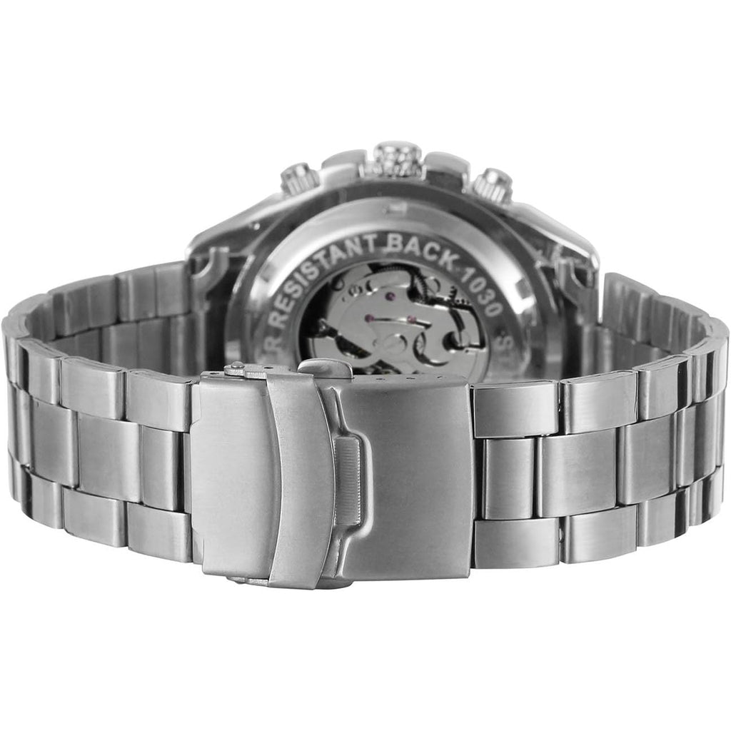Buy now FORSINING Men's Branded Automatic Chinese Movt Stainless Steel Bracelet Unique Watch Clock at indiglob india