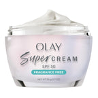 Olay Super Cream with Sunscreen SPF 30, Lightweight Face Moisturizer with Sun Protection, 5-in-1 Skin Care Benefits - Hydrating, Brightening, Firming - Niacinamide, Vitamin C, Collagen Peptide, 1.7 oz