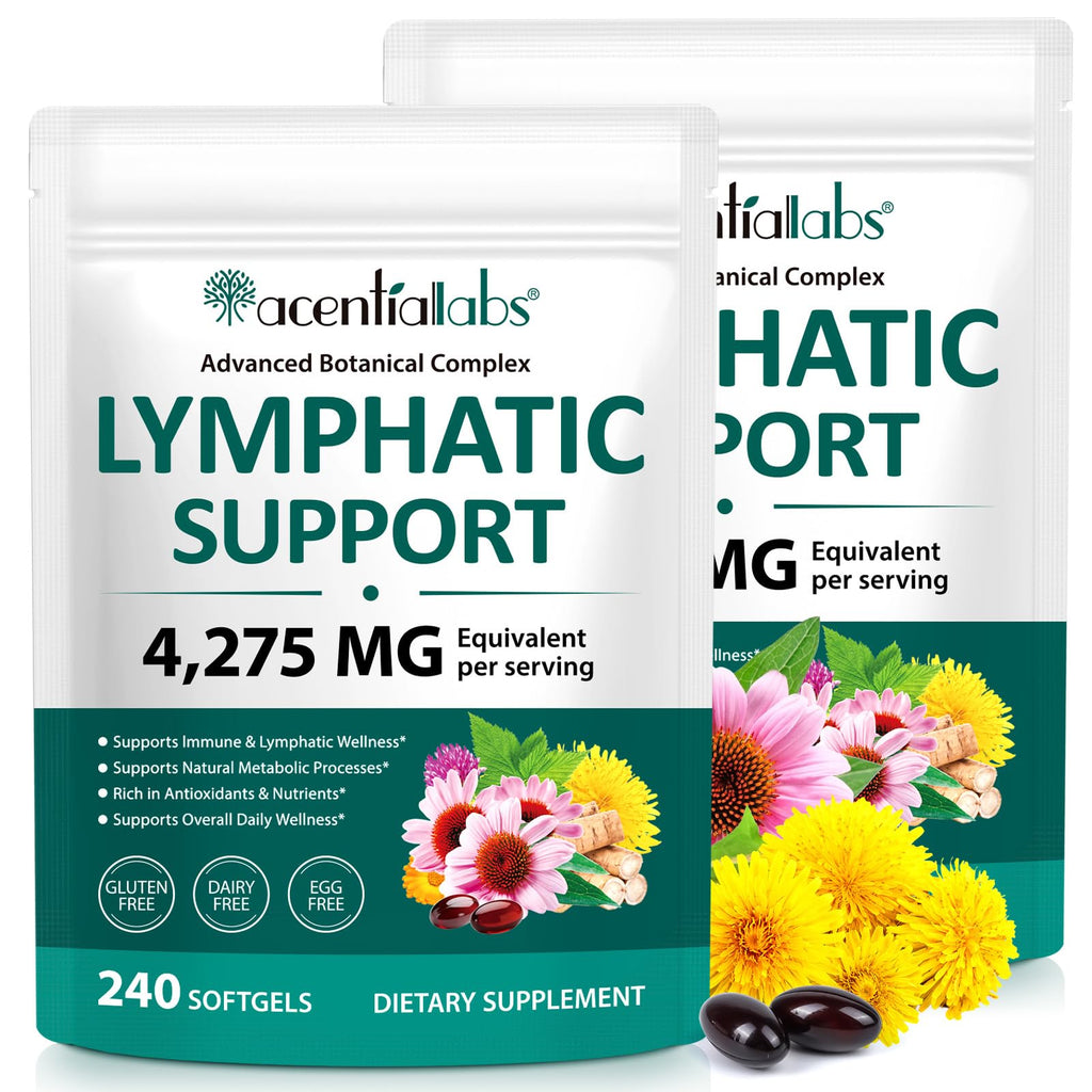 FANSHI Lymphatic Drainage Supplements 60 Softgels | Herbal Blend with Echinacea, Dandelion & Burdock Root | Promotes Healthy Circulation & Fluid Balance | Supports Overall Daily Wellness