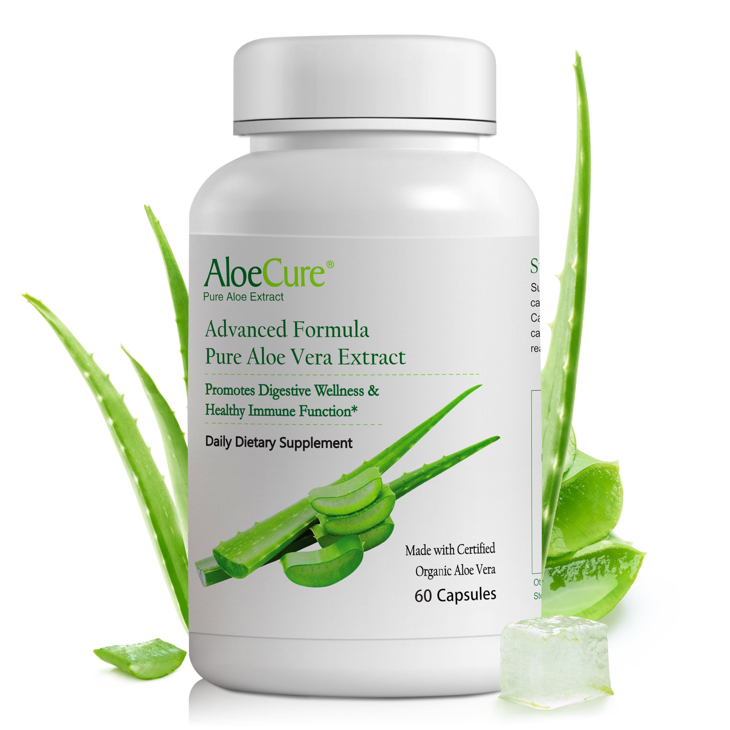 Aloe Vera Capsules for Gut Health & Digestive Comfort 60ct x 300mg | Gently Support Gut Health & Digestive Comfort. Vegan, non-GMO Aloe leaf extract. Aloin Free Naturally Support Immune Health