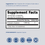 NAC Supplement (60 Capsules, 1000mg Per Serving) Premium NAC Supplement N-Acetyl Cysteine Capsules for Men and Women for Immune Support - Vegan Safe, Third Party Tested - Non GMO & USA Made