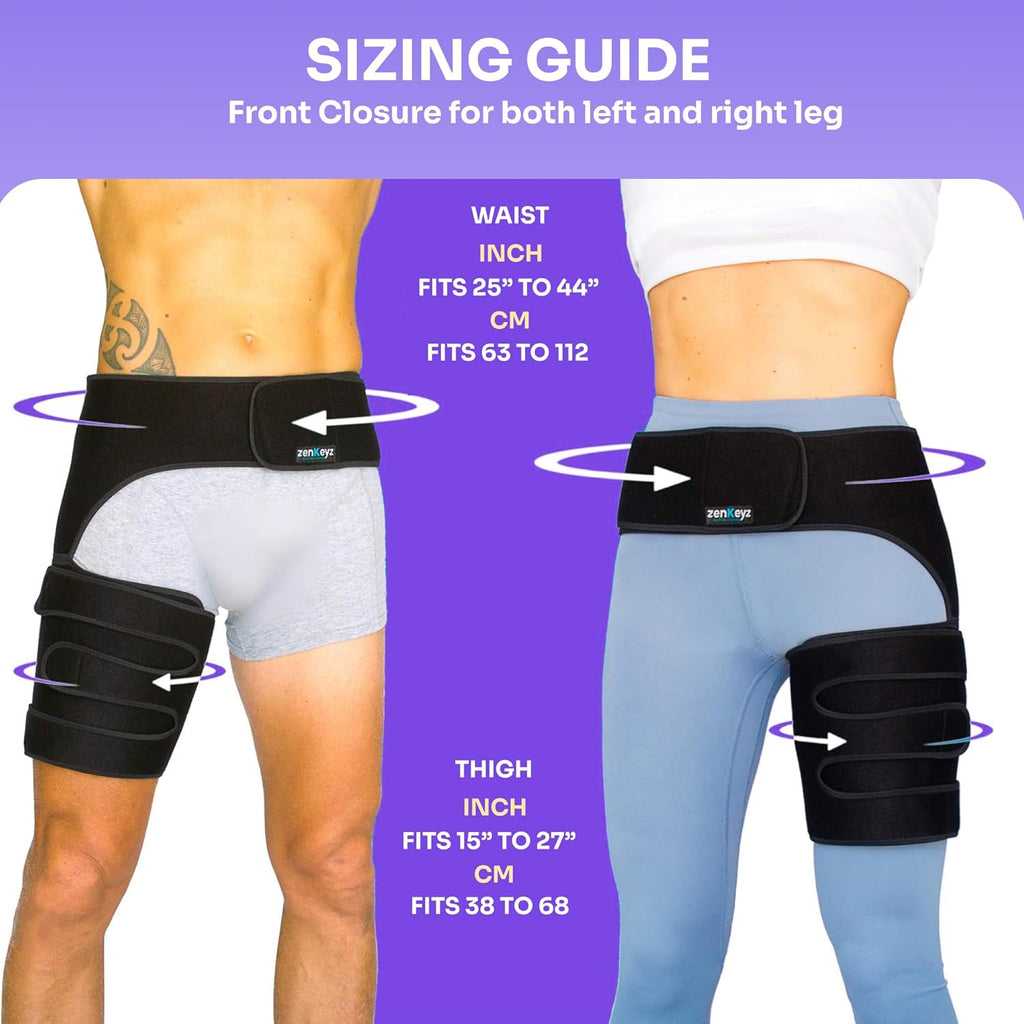 Buy now Copper Compression Hip Brace Sciatica - Groin Wrap for Pain Relief Thigh Compression Sleeve - Support for Hip Flexor Arthritis for Pulled Muscles-Sciatica Nerve Brace Injury for Men and Women (Left at indiglob india