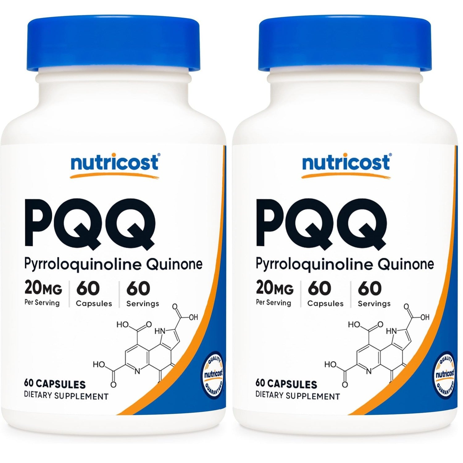 Nutricost PQQ (Pyrroloquinoline Quinone) 20mg, 60 Capsules | Vegetarian Capsules, GMO-Free, Gluten Free