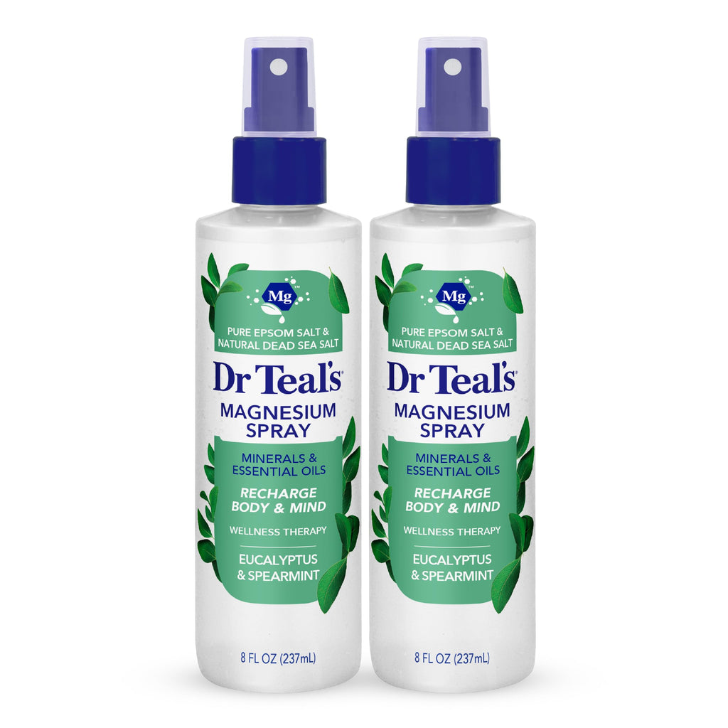 Dr Teal's Magnesium Eucalyptus Spray with Natural Dead Sea Salt, 8 fl oz (Pack of 2)