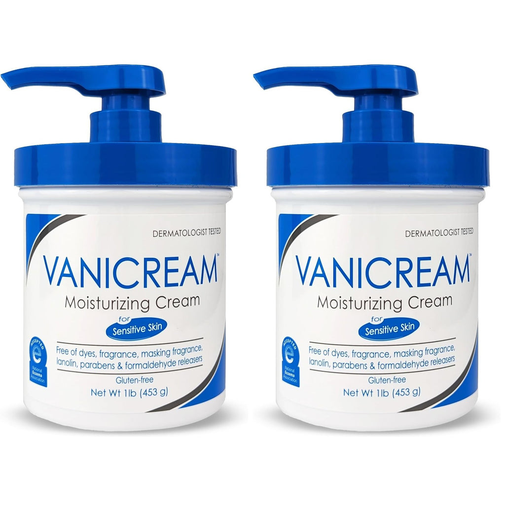 Vanicream Moisturizing Cream with Pump Dispenser, 16 Oz, Formulated without Common Irritants for Sensitive Skin, Body & Face Moisturizer, Restores Moisture & Soothes Irritated, Itchy Areas