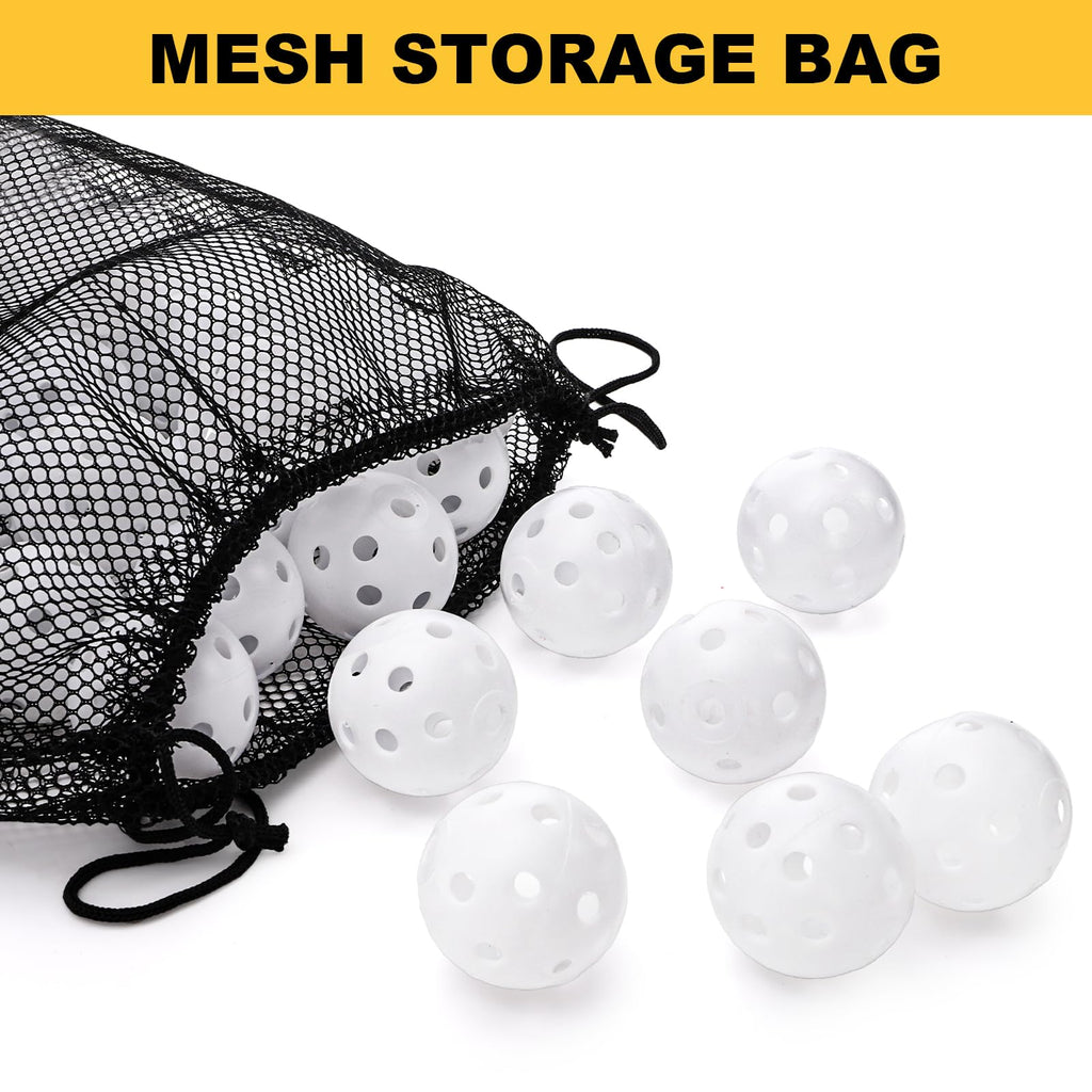 100 Pack Practice Golf Balls, Plastic Golf Training Balls 41mm Hollow Airflow Golf Balls for Driving Range, Swing Practice, Indoor Outdoor Use, White