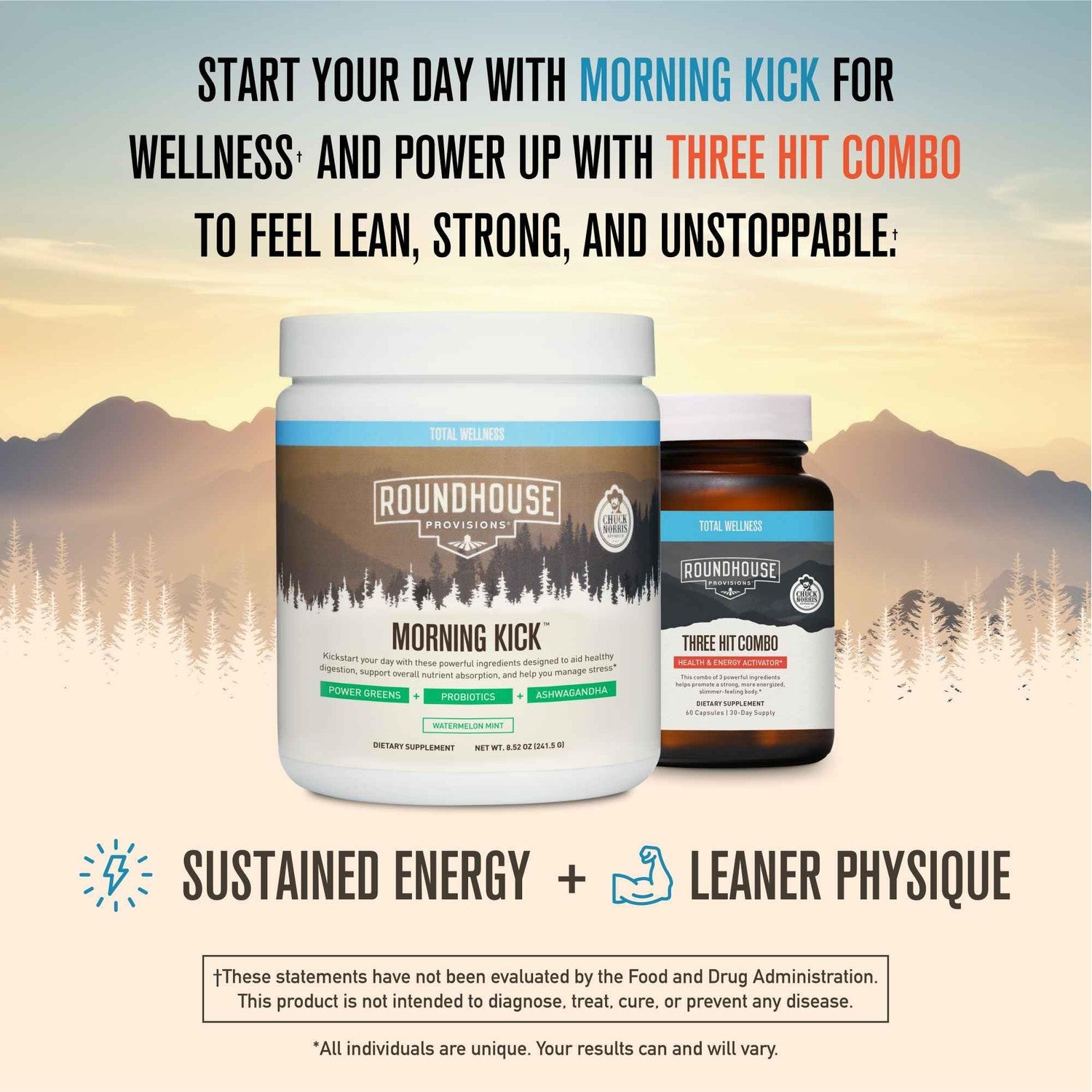 ROUNDHOUSE PROVISION Morning Kick Greens Powder, Watermelon Mint, 3 Pack | Greens Superfood Powder for Gut Health, Sugar Free, Caffeine Free, Ashwagandha, Collagen Peptides, Probiotics, Chuck Norris