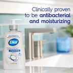 Dial Antibacterial Hydrating Liquid Hand Soap, Coconut Milk, 11oz, 4-Pack | Clinically Proven Moisturizing, Gentle for Frequent Use, No Sulfates, Parabens, Phthalates, #1 Doctor Recommended