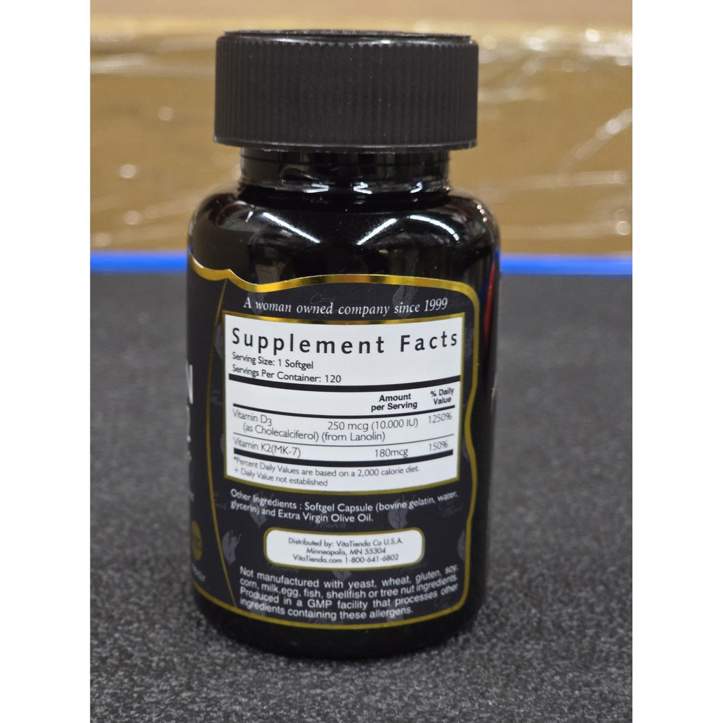 Cocó March N.M.D Vitamin D3+K2 10,000 IU - High Potency, 4 Month Supply
