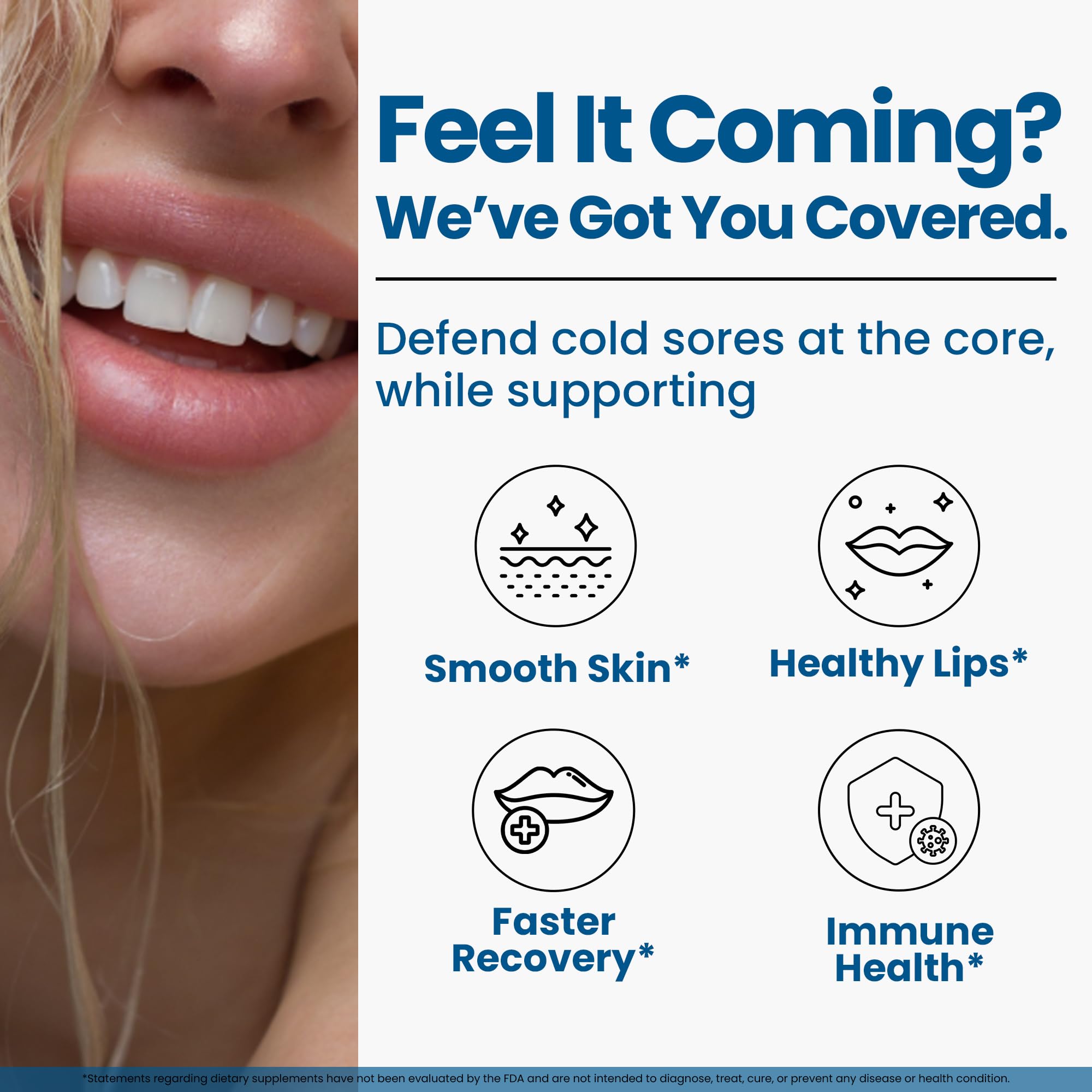 Lysine Cold Sore Treatment, L-Lysine Capsules with Probiotics & Vitamin C | Stops Outbreaks Before They Start, Internal Lysine Defense, Not A Topical Cover-up For Cold Sores