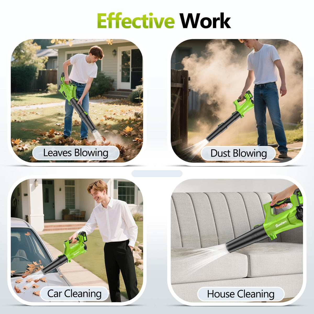 Electric Leaf Blower Cordless 750CFM 250MPH with 3.0Ah Battery and Charger