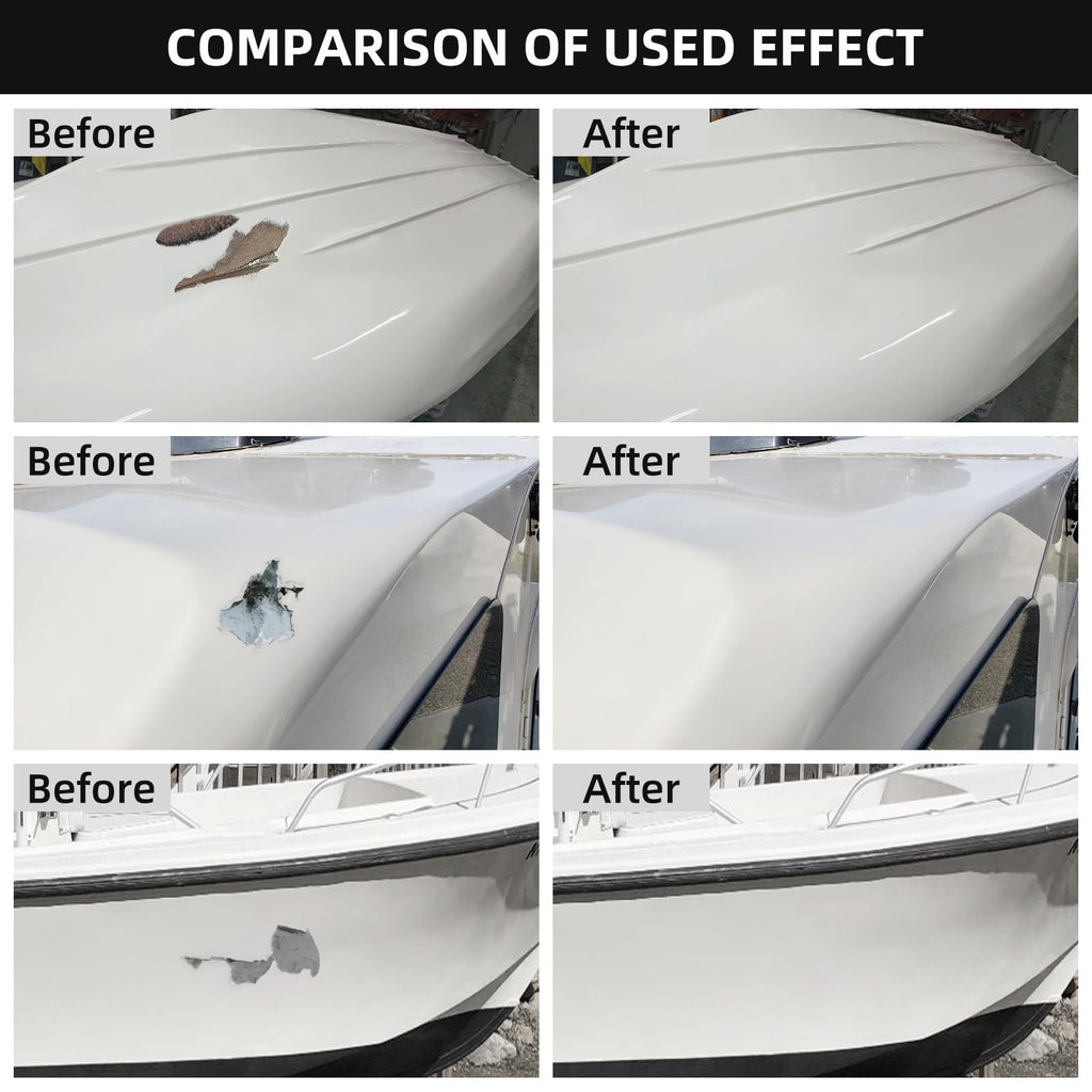 Globalcom Fiberglass Boat Repair Kit White, Gel Coat Repair Kit for Boats