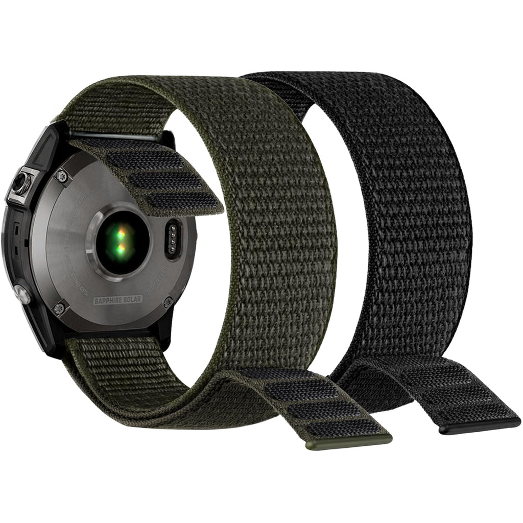 Buy now Abanen Hook and Loop Quick Dry Watch Band for Fenix 8 47mm/ epix Pro 47mm / Fenix 7/6/5, 22mm Woven Nylon Ultralight Sport Wristband Strap for Garmin Instinct 2, Instinct 3 45mm at indiglob india
