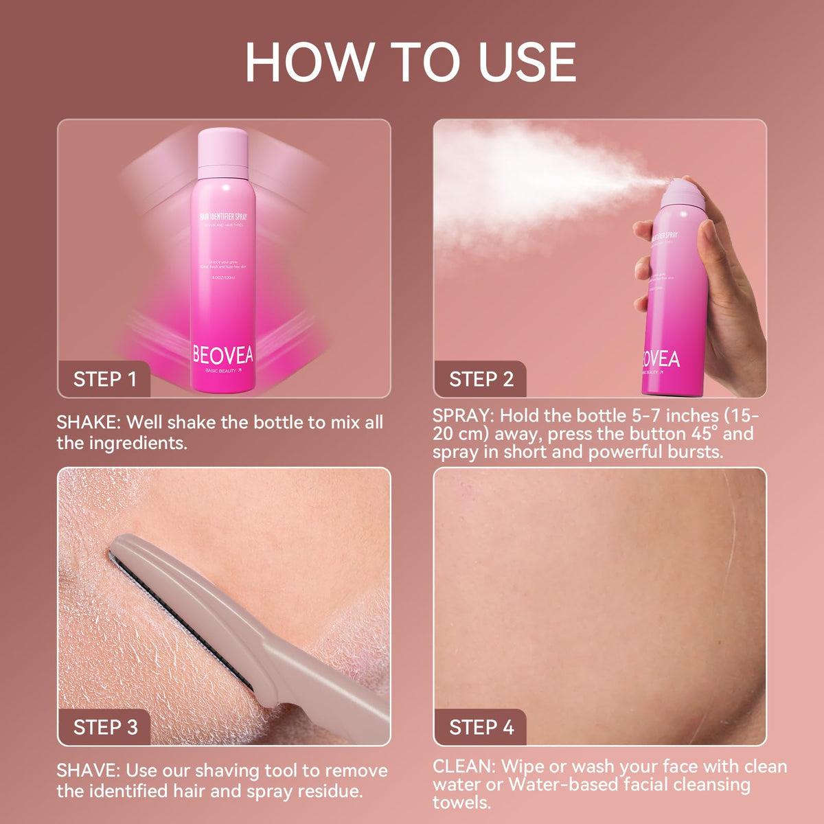 Hair Identifier Spray for Face Shaving - Gentle Facial Shaving Dermaplane Spray for Smooth, Glowing Skin, hair identifier spray for face dermaplaning Suitable for All Skin Types, Includes 6 Razors