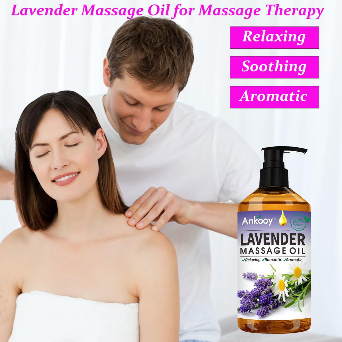 3 Pack Massage Oil for Massage Therapy,Sore Muscle Arnica Oil & Relaxing Lavender Oil & Ginger Oil Lymphatic Drainage & Massage Ball,Massage Kit Gifts for Women Men,Spa Gifts Birthday Gifts for Women