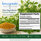 VH Nutrition Fenugreek+ 1400mg Capsules for Men & Women, 60 Count