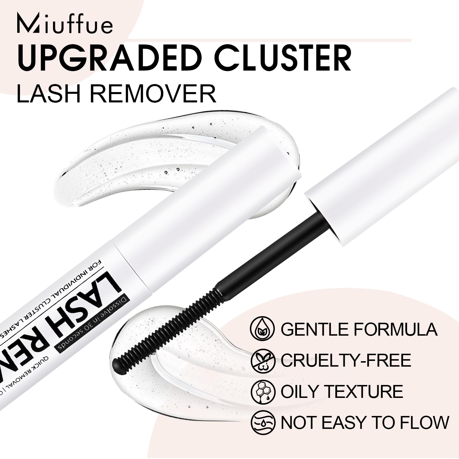 Eyelash Glue Remover 5ML Cluster Lash Remover | for False Lashes, Bond and Wispys, Gentle Non-irritating Mascara Wand