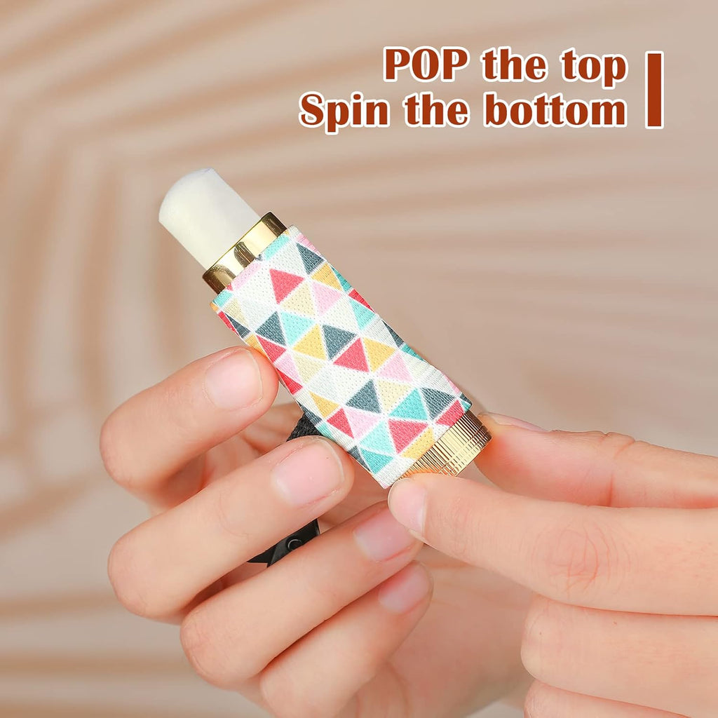 Buy now Sureio 10 Pack Lip Balm Holder Keychain Compact Clip On lipstick Lip Gloss Holder Keychain Elastic lipstick Sleeve Clip (Floral Style) at indiglob india