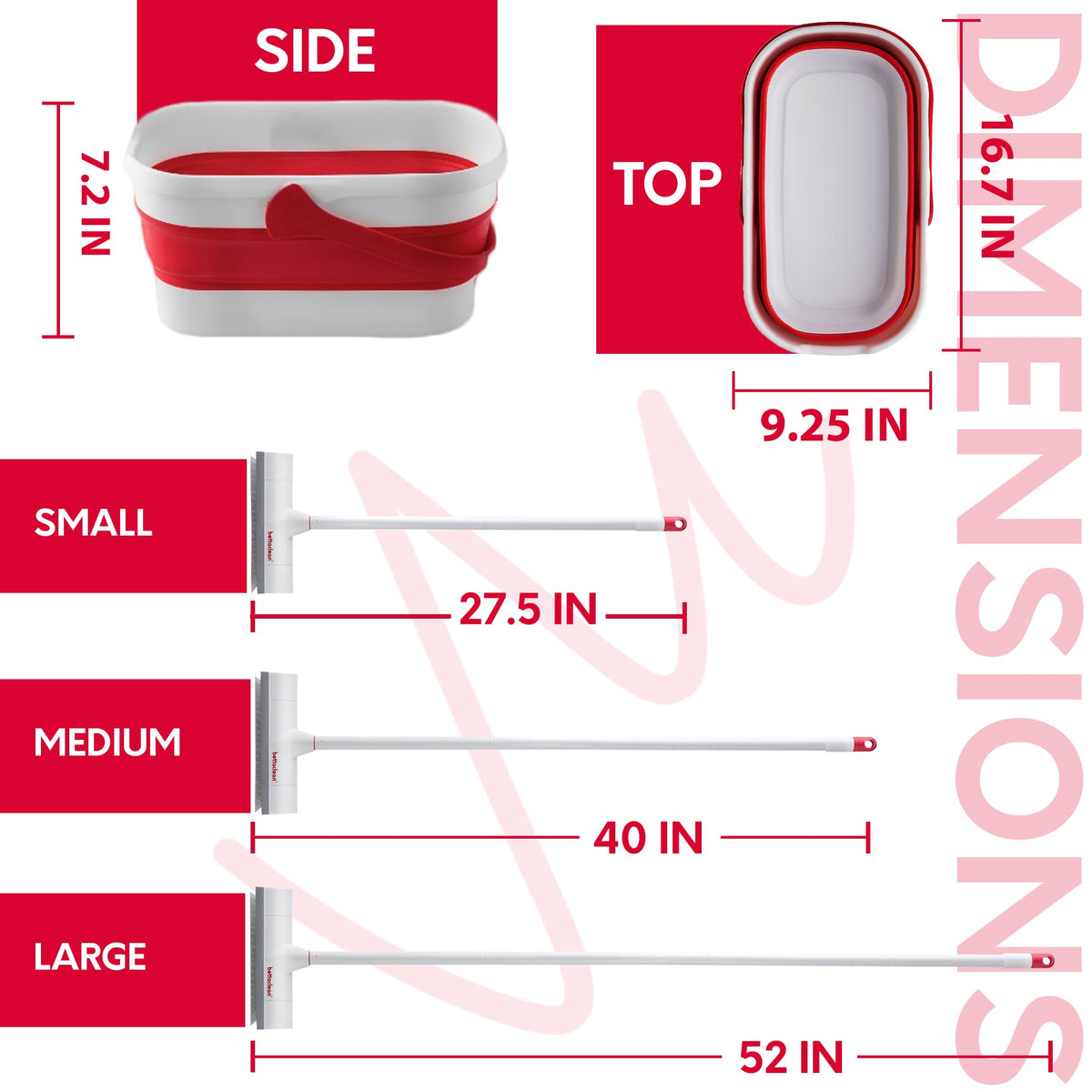 Outdoor Mop and Bucket Set with Scrub Brush for Concrete, Patio, Deck
