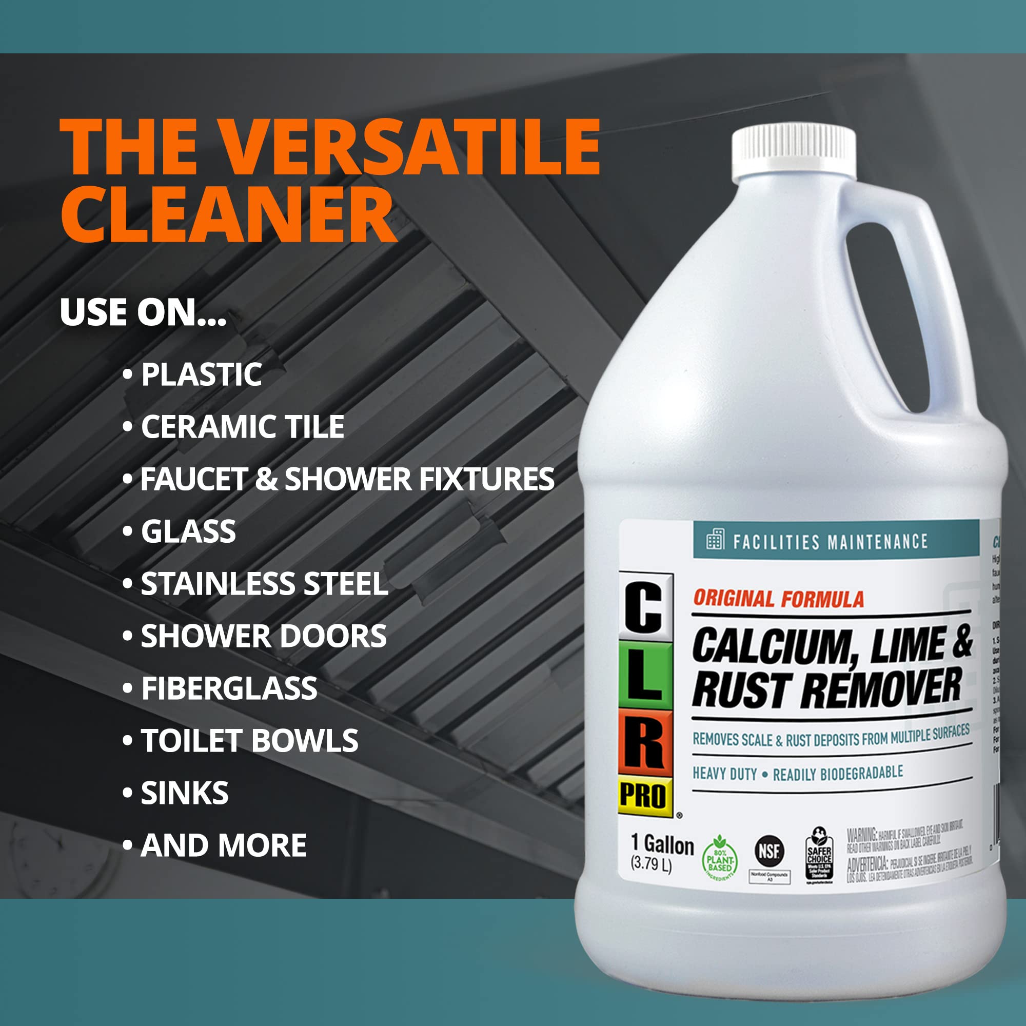 CLR PRO Calcium, Lime and Rust Remover, 1 Gallon Bottle (Pack of 2)